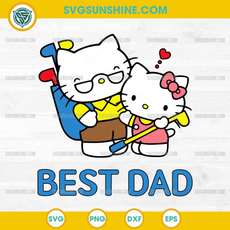 Hello Kitty And Dad SVG, Hello Kitty Happy Fathers Day SVG