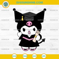 Kuromi Graduation SVG, Hello Kitty Kuromi Graduate SVG, Sanrio Characters Graduation SVG