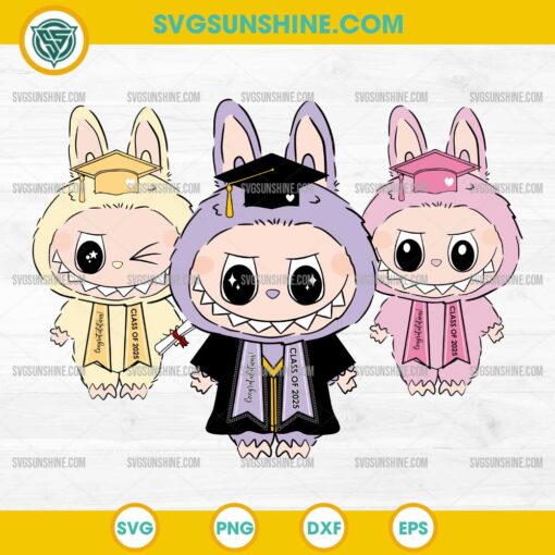 Labubu Class Of 2025 SVG, Labubu Graduation SVG, Labubu Graduation Cap SVG