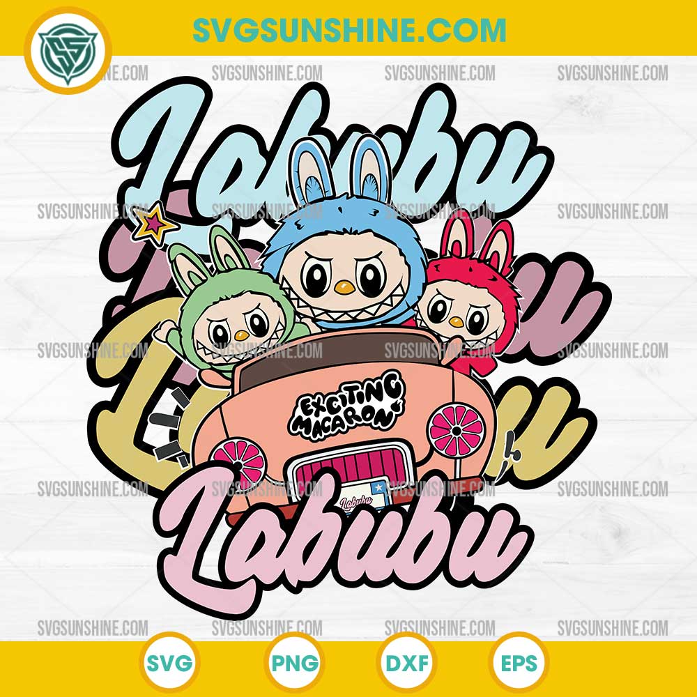 Labubu Exciting Macaron SVG, Labubu Characters SVG Labubu Exciting Macaron SVG, Labubu Characters SVG