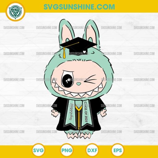 Labubu Graduation SVG PNG Clipart, Labubu Graduation Cap SVG
