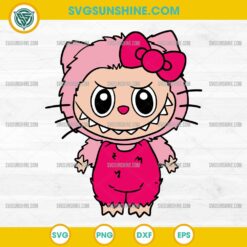 Pink Labubu Hello Kitty SVG PNG File