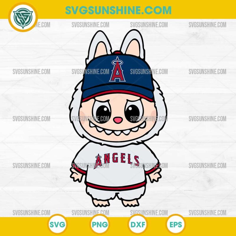 Labubu Los Angeles Angels SVG, Labubu Baseball MLB SVG