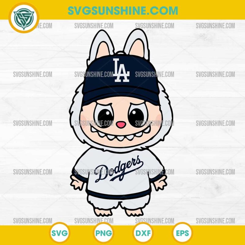 Labubu Los Angeles Dodgers SVG, Labubu Baseball MLB SVG