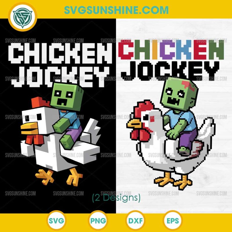 Minecraft Chicken Jockey SVG Bundle, Funny Minecraft Zombie Riding Chicken SVG