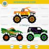 Monster Truck SVG Bundle, Skull Monster Truck SVG, Monster Truck with Flames SVG PNG File