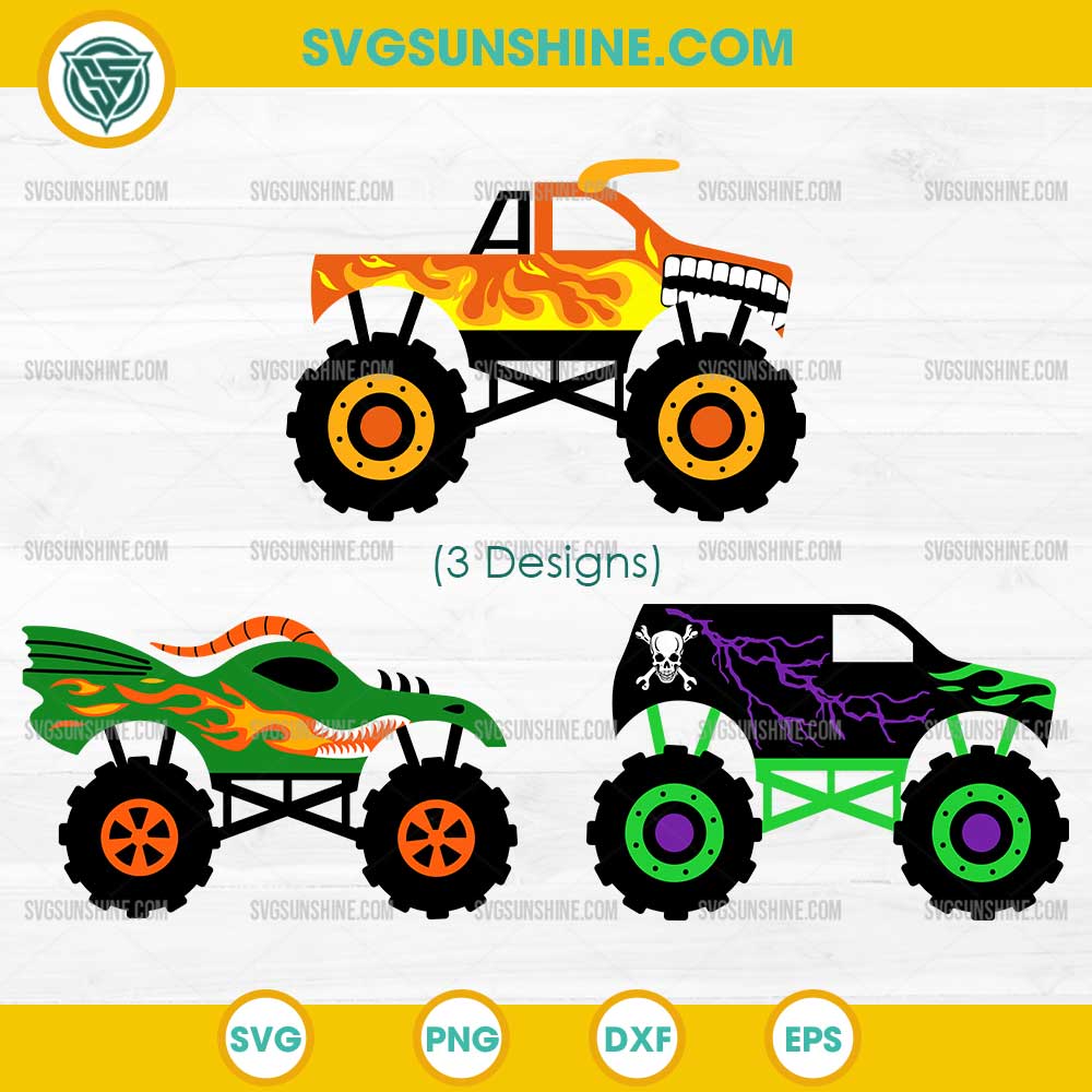Monster Truck SVG Bundle, Skull Monster Truck SVG, Monster Truck with Flames SVG PNG File Monster Truck SVG Bundle, Skull Monster Truck SVG, Monster Truck with Flames SVG PNG File