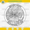 Mount Hood Topographic Map SVG, Mount Hood Elevation SVG