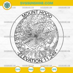 Mount Hood Topographic Map SVG, Mount Hood Elevation SVG