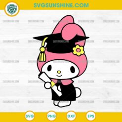 My Melody Graduation SVG, Hello Kitty My Melody Graduate SVG, Sanrio Characters Graduation SVG