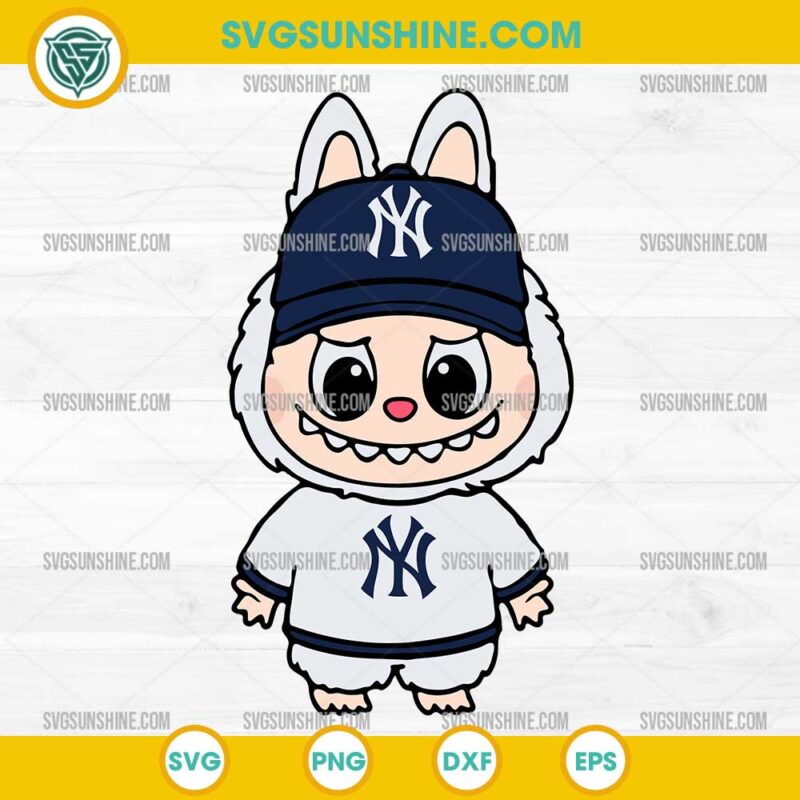 Labubu New York Yankees SVG, Labubu Baseball MLB SVG