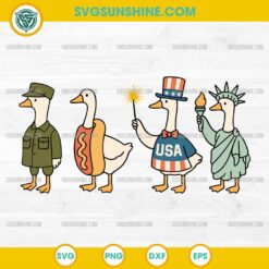 Patriotic Goose 4th of July SVG, Silly Goose USA SVG PNG File