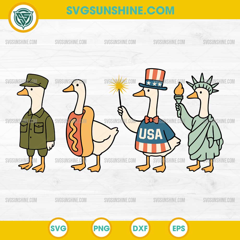 Patriotic Goose 4th of July SVG, Silly Goose USA SVG PNG File Patriotic Goose 4th of July SVG, Silly Goose USA SVG PNG File