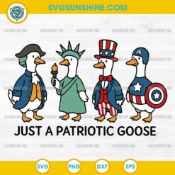 Patriotic Goose SVG, 4th of July SVG, Silly Goose America SVG, Fourth of July SVG