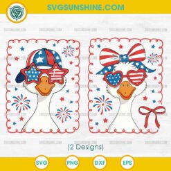 4th of July Silly Goose SVG, Boy Girl Patriotic Goose SVG, America Silly Goose SVG
