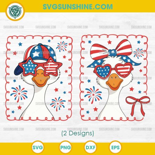 4th of July Silly Goose SVG, Boy Girl Patriotic Goose SVG, America Silly Goose SVG