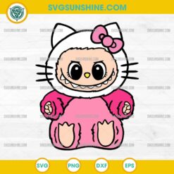 Pink Hello Kitty Labubu SVG, Labubu Hello Kitty SVG