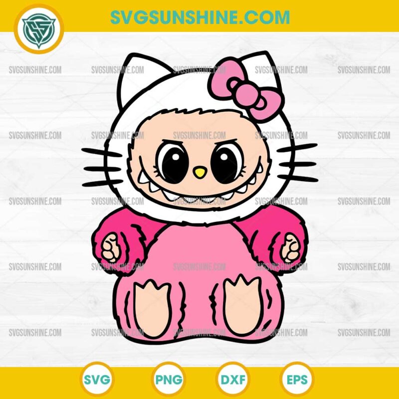 Pink Hello Kitty Labubu SVG, Labubu Hello Kitty SVG