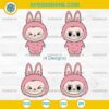 Pink Labubu SVG Bundle, Labubu Face SVG, Cute Labubu SVG PNG 4 Design