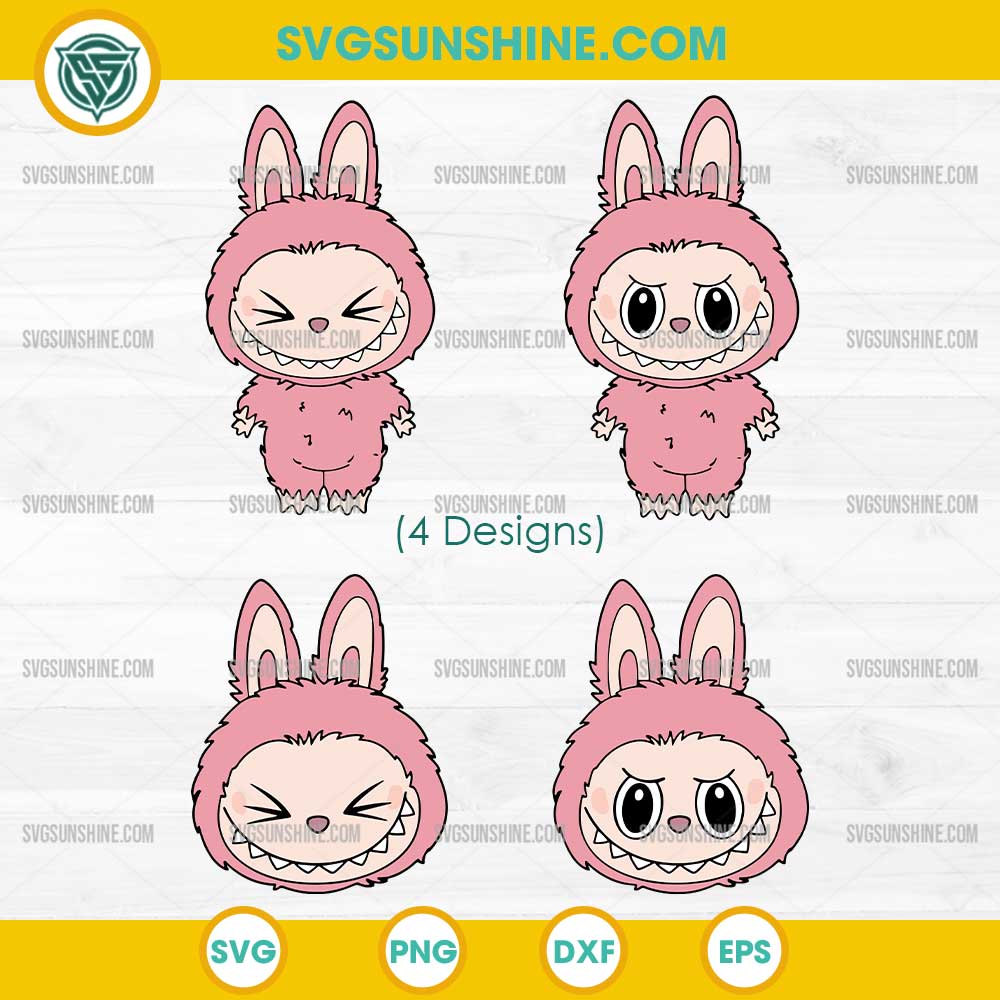 Pink Labubu SVG Bundle, Labubu Face SVG, Cute Labubu SVG PNG 4 Design Pink Labubu SVG Bundle, Labubu Face SVG, Cute Labubu SVG PNG 4 Design