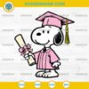 Pink Snoopy Graduation Hat SVG, Graduation Snoopy Senior SVG
