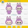 Purple Labubu SVG Bundle, Labubu Face SVG, Cute Labubu SVG