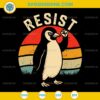 Retro Resist Penguin SVG PNG File