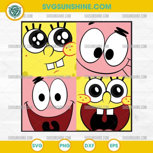 SpongeBob Face SVG, SquarePants SVG, Patrick Star SVG