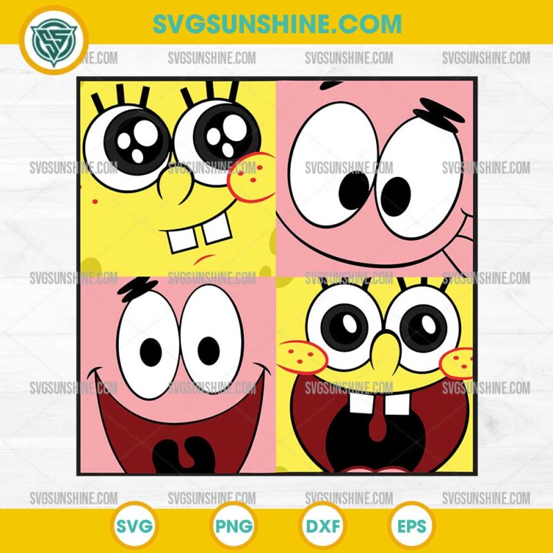 SpongeBob Face SVG, SquarePants SVG, Patrick Star SVG