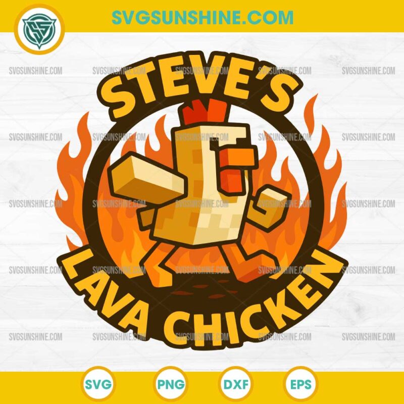 Steve's Lava Chicken SVG, Chicken Jockey Minecraft SVG