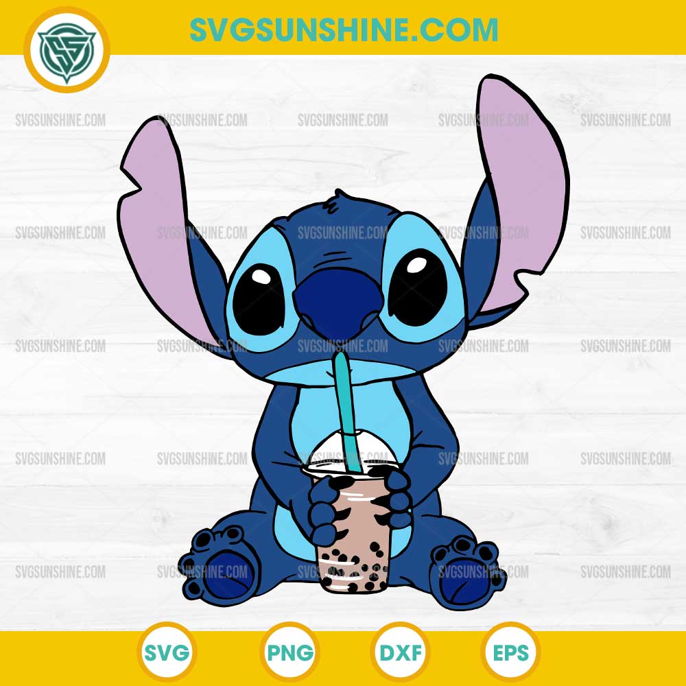 Stitch Drinking Boba Tea SVG, Disney Stitch SVG Stitch Drinking Boba Tea SVG, Disney Stitch SVG