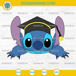 Stitch Graduation Hat SVG, Stitch Senior SVG