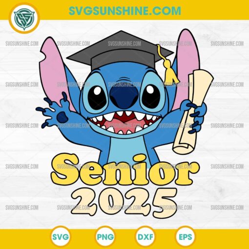 Stitch Graduation Senior 2025 SVG, Graduation Stitch Class 2025 SVG