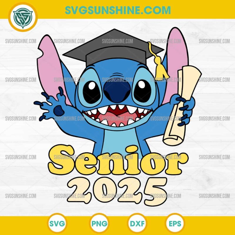 Stitch Graduation Senior 2025 SVG, Graduation Stitch Class 2025 SVG