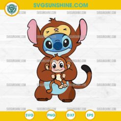Stitch Monkey And Baby Monkey SVG, Stitch SVG, Cute Baby Monkey SVG