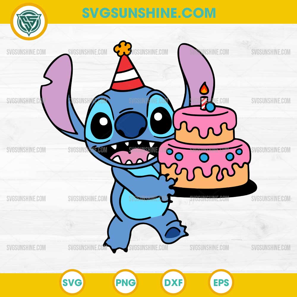 Stitch Birthday Cake SVG PNG Silhouette Vector Clipart Stitch Birthday Cake SVG PNG Silhouette Vector Clipart