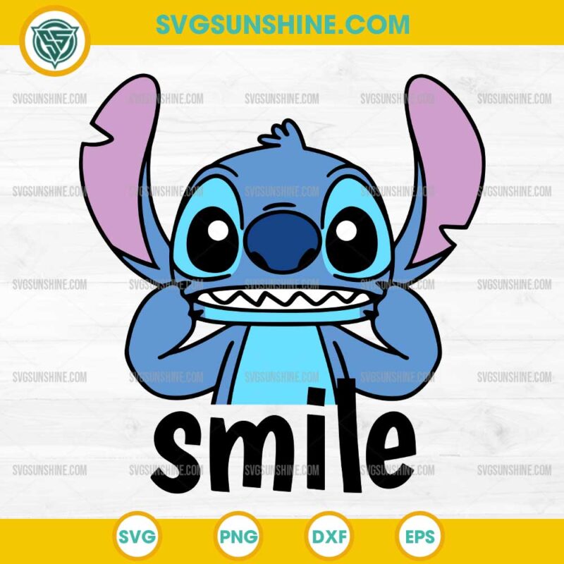 Stitch Smile SVG PNG Silhouette Vector Clipart