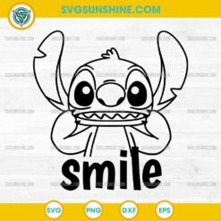 Stitch Smile SVG, Stitch SVG PNG Silhouette Vector Clipart