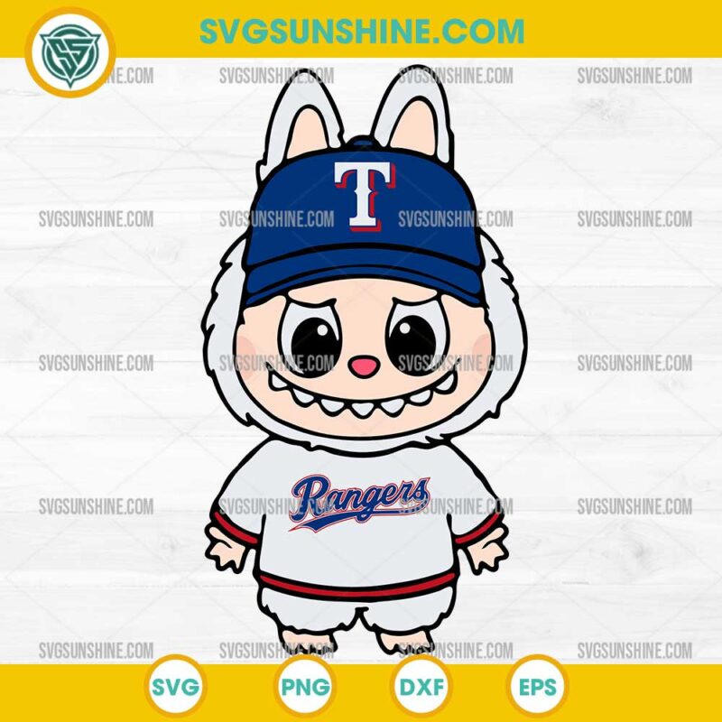 Labubu Texas Rangers SVG, Labubu Baseball MLB SVG