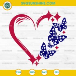 Butterfly 4th Of July SVG, USA Heart Butterfly Independence Day SVG