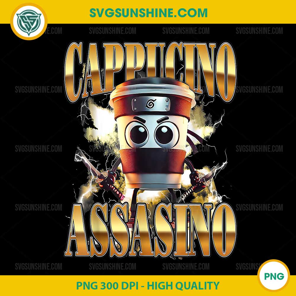 Cappuccino Assassino Coffee PNG, Italian Brainrot Meme PNG Cappuccino Assassino Coffee PNG, Italian Brainrot Meme PNG