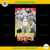 Anime Character Collage with Stencil Logo PNG