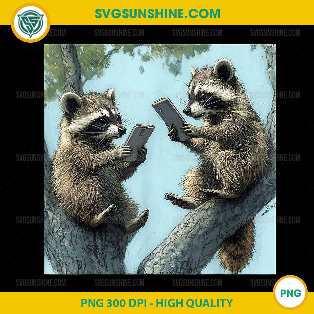 Cute Baby Raccoons Texting Adorable PNG, Wildlife Animal Love Tee PNG Cute Baby Raccoons Texting Adorable PNG, Wildlife Animal Love Tee PNG