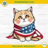 Cute Cat Summer Flag US Memorial Day PNG, Cat America Flag PNG