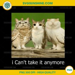 Funny Meow I Can't Take it Anymore PNG, Cat Owl PNG
