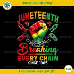 Juneteenth Breaking Every Chain Since 1865 PNG, African American Freedom 1865 PNG