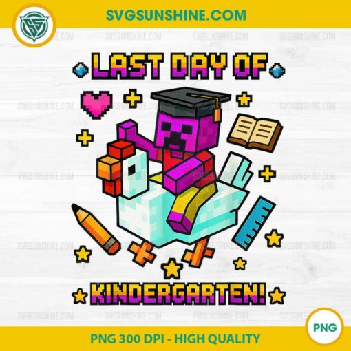 Minecraft Last Day of Kindergarten PNG, Funny Chicken Pixel Art PNG