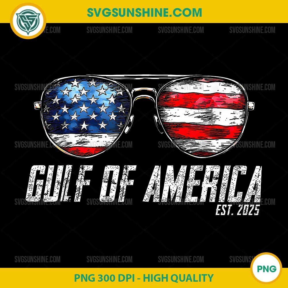 Gulf Of America Est 2025 PNG, Sunglass America Flag PNG Gulf Of America Est 2025 PNG, Sunglass America Flag PNG