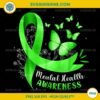 Mental Health Awareness Butterfly Green Ribbon PNG, Mental Health Awareness Month PNG