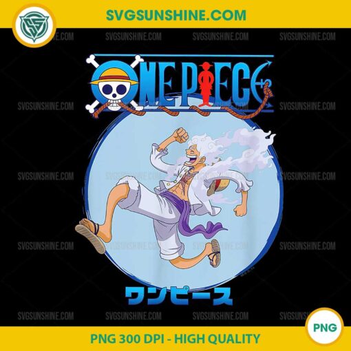 One Piece Anime Luffy Gear 5 Action Pose PNG, Monkey D. Luffy PNG